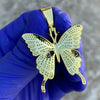 14K Gold Plated over 925 Sterling Silver Butterfly Pendant 1.25" (Small)