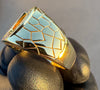 14K Gold Plated Over 925 Sterling Silver CZ Lucky Horseshoe Ring