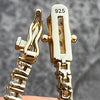 14k Gold Plated over 925 Sterling Silver CZ One Row Tennis Bracelet 2MM 7"-8"