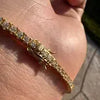 14k Gold Plated over 925 Sterling Silver CZ One Row Tennis Bracelet 2MM 7"-8"