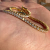 14k Gold Plated over 925 Sterling Silver CZ One Row Tennis Bracelet 2MM 7"-8"