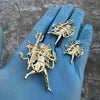 14k Gold Plated over 925 Sterling Silver Devil Demon Satan Pendant Moissanite El Diablo Dije De Plata