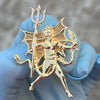 14k Gold Plated over 925 Sterling Silver Devil Demon Satan Pendant Moissanite El Diablo Dije De Plata