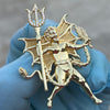 14k Gold Plated over 925 Sterling Silver Devil Demon Satan Pendant Moissanite El Diablo Dije De Plata