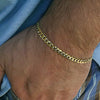 14k Gold Plated Over 925 Sterling Silver Flat Cuban Bracelet 7.5" x 5MM