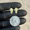 14k Gold Plated over 925 Sterling Silver Iced CZ Nugget Earrings 16MM