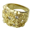 14k Gold Plated over 925 Sterling Silver Iced CZ Nugget Ring