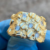 14k Gold Plated over 925 Sterling Silver Iced CZ Nugget Ring