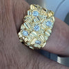 14k Gold Plated over 925 Sterling Silver Iced CZ Nugget Ring