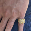 14k Gold Plated over 925 Sterling Silver Iced CZ Nugget Ring