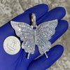 14K Gold Plated over 925 Sterling SIlver Iced Flooded Out CZ Butterfly Pendant 2.5" (Large)