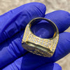 14K Gold Plated over 925 Sterling Silver Iced Flooded Out CZ Masonic Master Mason Ring