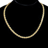 14K Gold Plated Over 925 Sterling Silver Italy Rope Chain 20" 6MM