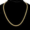 14K Gold Plated Over 925 Sterling Silver Italy Rope Chain 22" 6MM