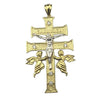 14K Gold Plated Over 925 Sterling Silver La Cruz De Caravaca Cross Pendant Large 2.5"
