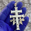 14K Gold Plated Over 925 Sterling Silver La Cruz De Caravaca Cross Pendant Large 2.5"