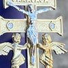 14K Gold Plated Over 925 Sterling Silver La Cruz De Caravaca Cross Pendant Large 2.5"