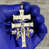 14K Gold Plated Over 925 Sterling Silver La Cruz De Caravaca Cross Pendant Large 2.5"