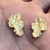 14K Gold Plated over 925 Sterling Silver Nugget Earrings 20MM