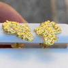 14K Gold Plated over 925 Sterling Silver Nugget Earrings 20MM