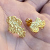 14K Gold Plated over 925 Sterling Silver Nugget Earrings 20MM