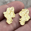 14K Gold Plated over 925 Sterling Silver Nugget Earrings 25MM