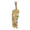 14K Gold Plated over 925 Sterling Silver San Judas St Saint Jude Iced CZ Pendant