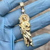 14K Gold Plated over 925 Sterling Silver San Judas St Saint Jude Iced CZ Pendant