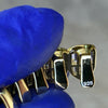 14K Gold Plated over 925 Sterling Silver Six Bottom Teeth CZ Baguette Grillz