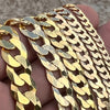 14k Gold Plated over Real 925 Sterling Silver Flat Cuban Link Bracelet 3MM-11MM