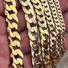 14k Gold Plated over Real 925 Sterling Silver Flat Cuban Link Bracelet 3MM-11MM