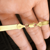 14K Gold Plated over Solid 925 Sterling Silver Herringbone Chain Necklace 14"-28" 6MM Thick