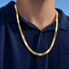 14K Gold Plated over Solid 925 Sterling Silver Herringbone Chain Necklace 14"-28" 6MM Thick