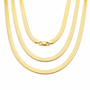 14K Gold Plated over Solid 925 Sterling Silver Herringbone Chain Necklace 14"-28" 6MM Thick