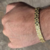 14k Gold Plated Over Solid 925 Sterling Silver Nugget Bracelet 8MM Thick 8.5"