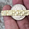 14k Gold Plated Over Solid 925 Sterling Silver Nugget Bracelet 8MM Thick 8.5"