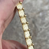 14k Gold Plated Over Solid 925 Sterling Silver Nugget Bracelet 8MM Thick 8.5"