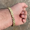 14k Gold Plated Over Solid 925 Sterling Silver Nugget Bracelet 8MM Thick 8.5"