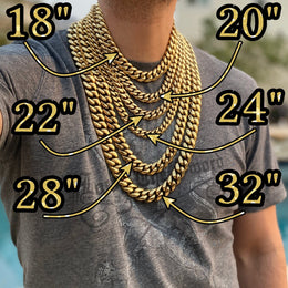 14k Gold Plated Over Stainless Steel Miami Cuban Chain Or Bracelet 14K GP 4-18mm