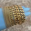 14k Gold Plated Over Stainless Steel Miami Cuban Chain Or Bracelet 14K GP 4-18mm