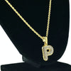 14K Gold Plated P Letter Micro Chain Rope Necklace
