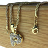 14K Gold Plated P Letter Micro Chain Rope Necklace