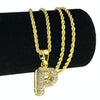 14K Gold Plated P Letter Micro Chain Rope Necklace