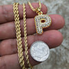 14K Gold Plated P Letter Micro Chain Rope Necklace