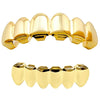 14k Gold Plated Plain Grillz Top & Bottom Teeth Set