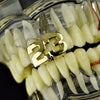 14K Gold Plated Plain Number #23 Top Double Tooth Grillz