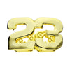 14K Gold Plated Plain Number #23 Top Double Tooth Grillz