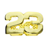 14K Gold Plated Plain Number #23 Top Double Tooth Grillz