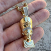 14K Gold Plated Queen Nefertiti Iced Rope Chain Necklace 24"