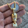 14K Gold Plated Queen Nefertiti Iced Rope Chain Necklace 24"
